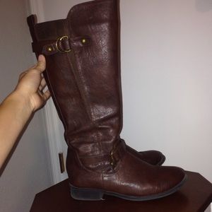 Faux leather riding boots
